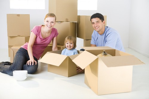 Packed moving boxes prepared for removals in Bermondsey