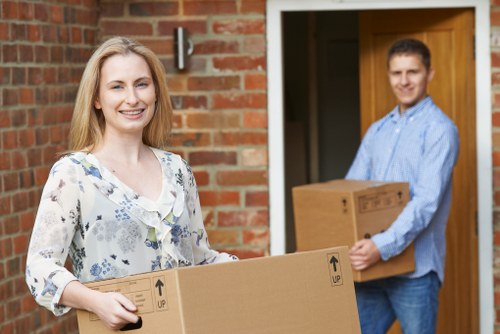 Careful loading of household items for a Bermondsey flat move