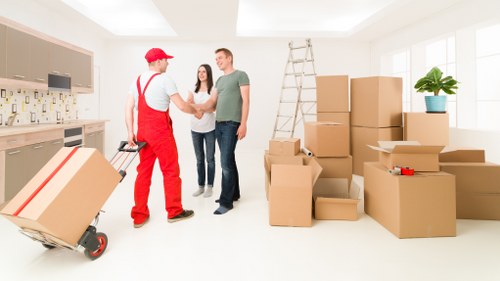 Staff assessing a service issue after a removal