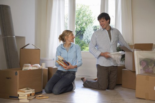 Preparing a piano move in a Bermondsey apartment building